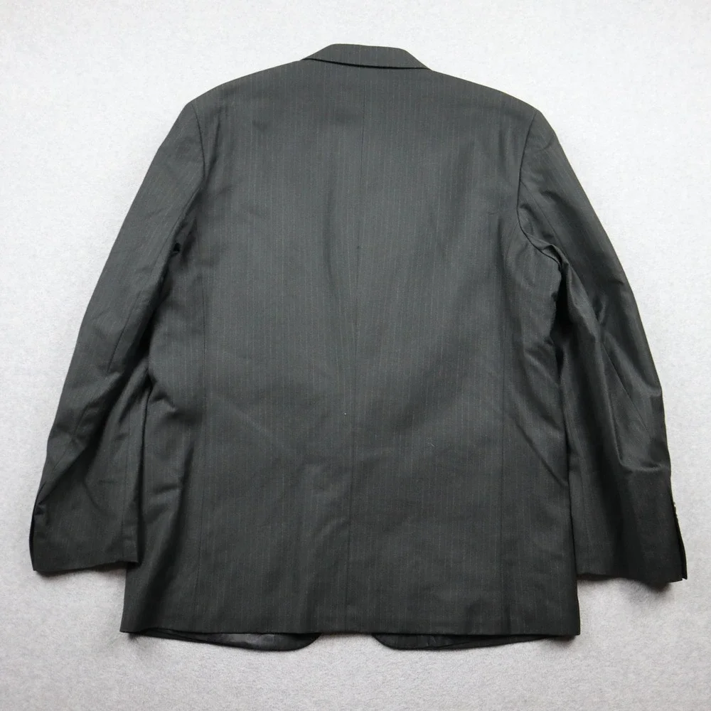 Apt. 9 Suit Jacket Mens XL 44 Charcoal Grey Pinstripe 3-Button Blazer